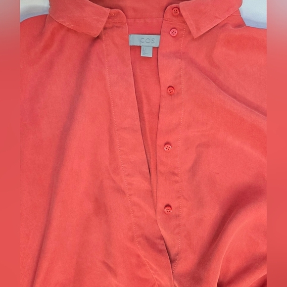 COS Lyocel Burnt Orange, Mid Legnth Dress With Large Front Pickets. SM. P - Picture 9 of 12